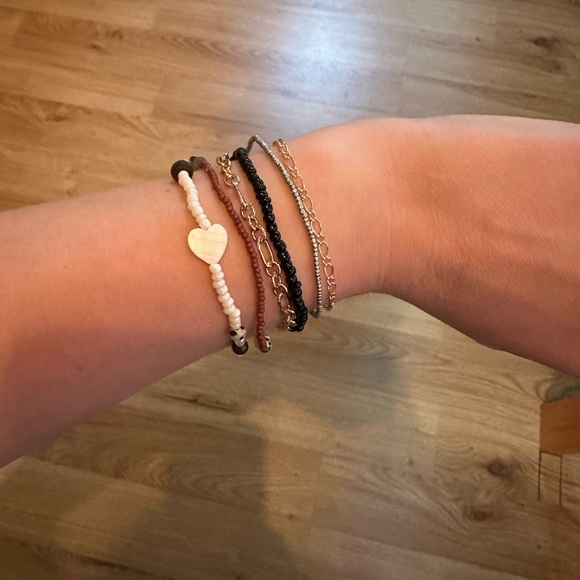 Free People Jewelry - Bohemian neutral and gold 6 bracelet stack